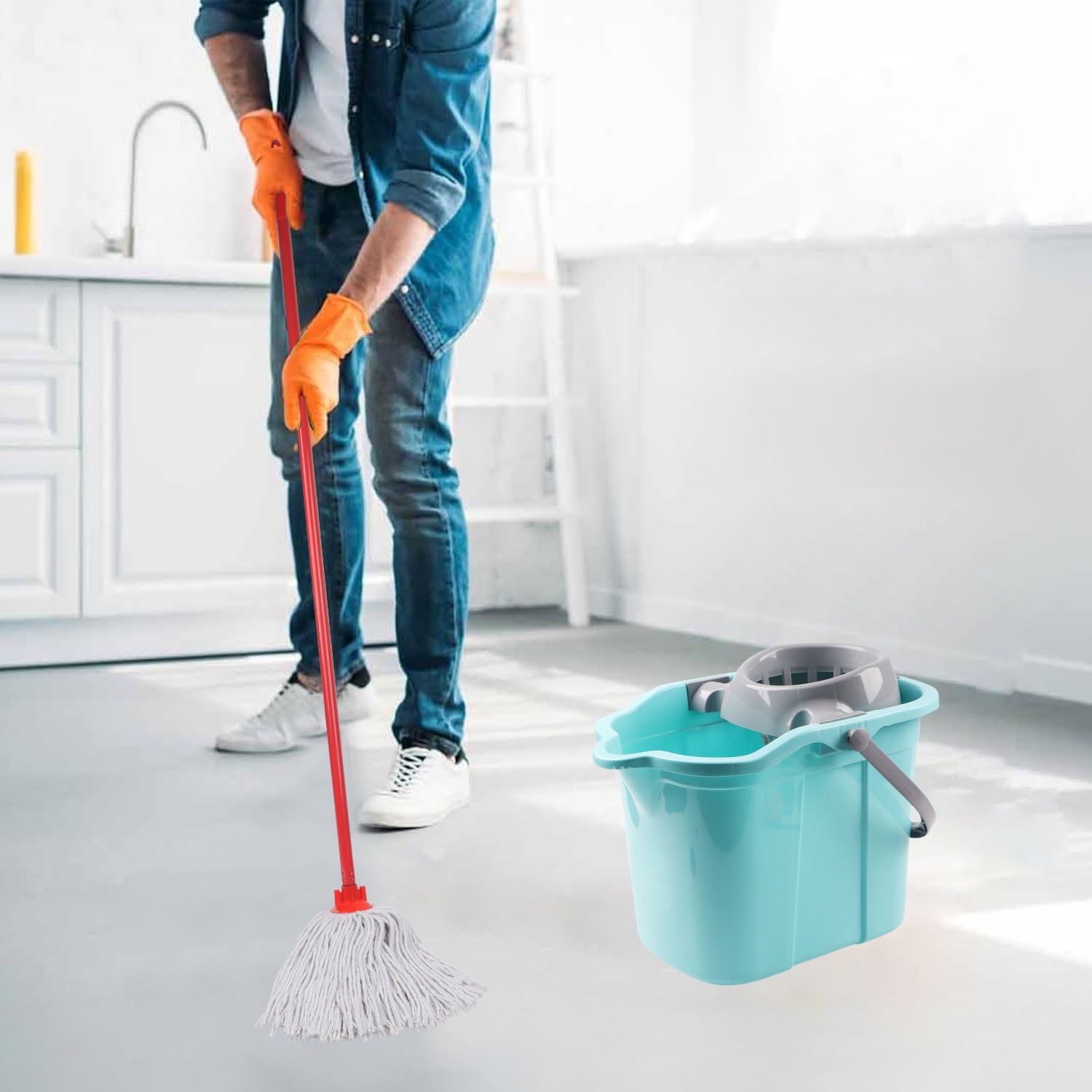 Microveiber dweil en katoenen dweil