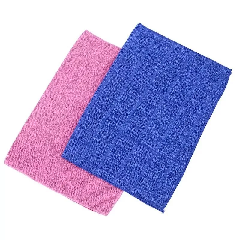 Blauwe plaid microvezel handdoek