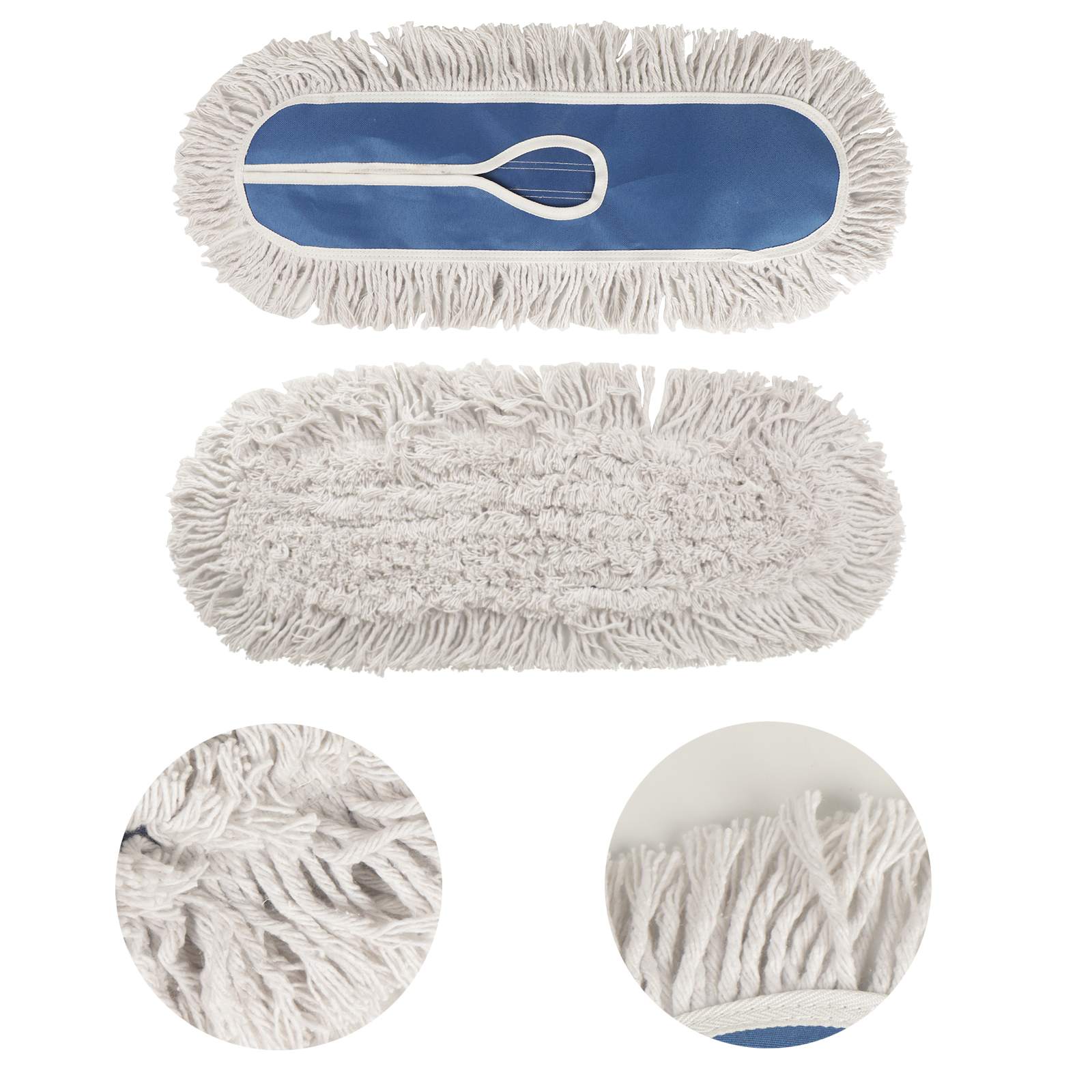 Commercieel blauw platte stofkop